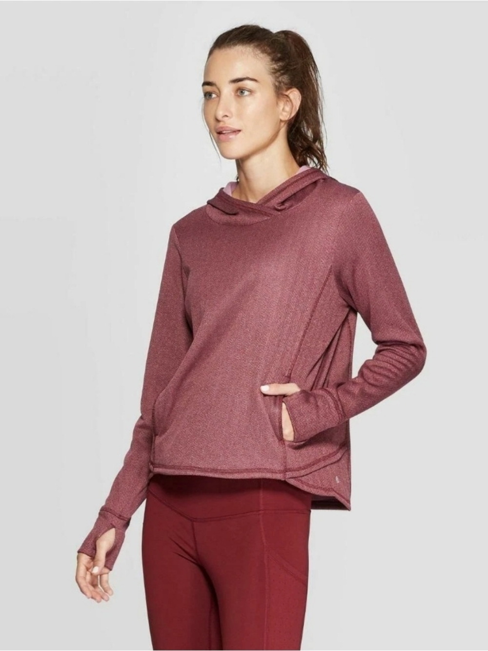 Champion C9 | Herringbone Pullover Hoodie | Maroon